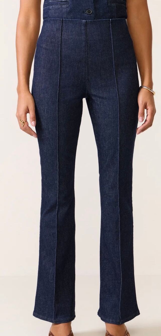 SPANX Women's Micro Flare Jean Stretch High Rise Raw Indigo Wash Sz 1X